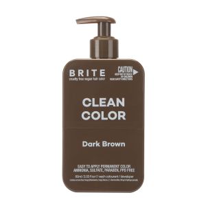 BRITE Clean Color Permanent Hair Color Kit - Dark Brown, Vegan, Cruelty Free, PPD Free, 2.03 fl. oz."