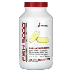 Metabolic Nutrition Fish 3000, 3,000 mg, 180 Softgels (1,000 mg per Softgel)"