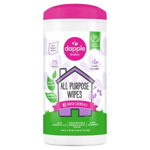 Dapple Baby All-Purpose Cleaning Wipes, Lavender, 75 Wipes"