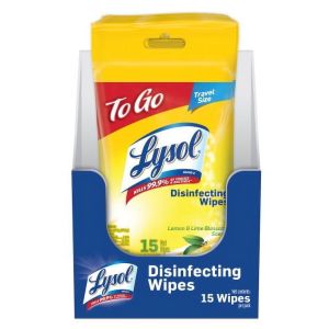 Lysol Disinfecting Wipes, Lemon & Lime Blossom To-Go Flatpack 15 ct."