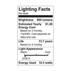 GE Lighting 83570 LED 10.5-watt 800-Lumen Dimmable A19 Bulb with Medium Base, Extra Soft White, 1-Pack