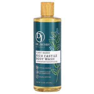 Plant-Based Rich Castle Body Wash, Peppermint Essential Oil, 16 oz (473 ml), Dr. Jacobs Naturals"