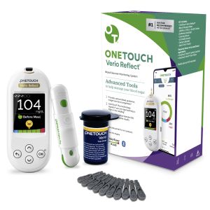 OneTouch Verio Reflect Blood Glucose Meter | Blood Glucose Monitoring System Includes Blood Sugar Meter, and Lancing Device, 10 Sterile Lancets"