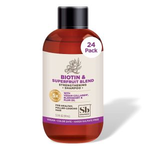 Soapbox Biotin Shampoo, Travel Size Biotin, Volumizing & Repairing Shampoo - 24-Pack, 3.3 oz Each"