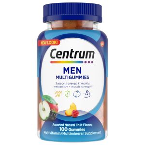 Centrum Multigummies Men's Multivitamin Supplement Gummies, Assorted Fruit, 100 Ct"