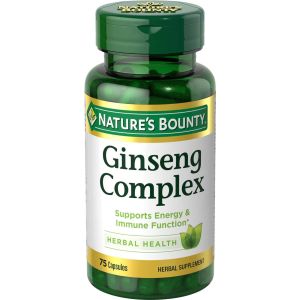 Nature's Bounty Ginseng Complex Capsules for Cellular Energy & Immune Support, 75 Ct"