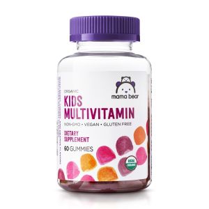 Amazon Brand - Mama Bear Organic Kids Multivitamin, 60 Gummies, 1 Month Supply"