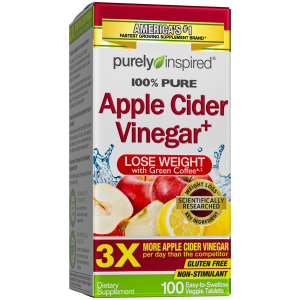 Purely Inspired 100% Pure Apple Cider Vinegar, Weight Loss Dietary Supplement, 100 Ct Box"