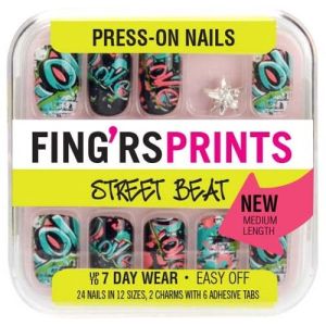 Fing'rs Prints Street Beat Press-on Nails, Block Party, 30 pc"