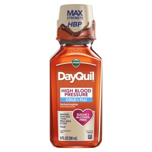 Vicks DayQuil High Blood Pressure Cold & Flu Relief Liquid Medicine, Over-the-Counter Medicine, 8 Oz"