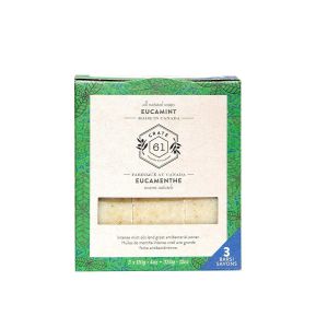 Crate 61 Eucamint (Eucalyptus & Peppermint) Soap 3 pack, 100% Vegan Cold Process, scented with premium essential oils, for men and women, face and body. ISO 9001 certified manufacturer"