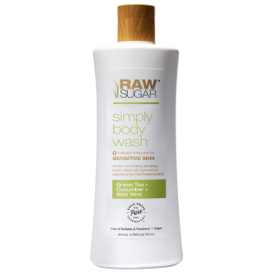 Raw Sugar Simply Body Wash for Sensitive Skin, Green Tea + Cucumber + Aloe Vera, 25 fl oz"