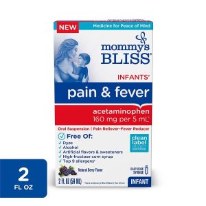 Mommy’s Bliss® Infant Pain + Fever Relief Liquid, Acetaminophen, Berry Flavor, over-the-Counter, 2 fl oz"