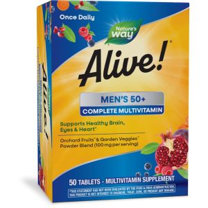 Nature's Way Alive! Men's 50+ Complete Multivitamin Tablets, B-Vitamins, 50 Count"