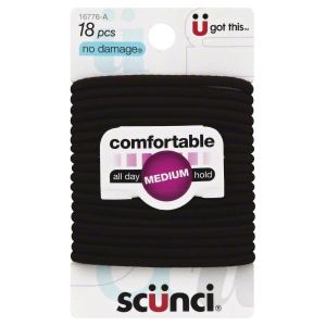 Scunci No Damage Hair Ties Brown - 18 CT