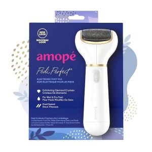 Amope  Pedi Perfect® Electronic Foot File with Diamond Crystals, Removes Hard & Dead Skin, 1Ct"