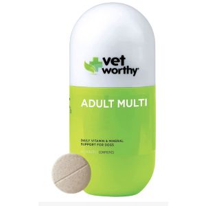 VET WORTHY Liver Flavored Chewable Multi-Vitamin-Adult Dogs EXP 11/26