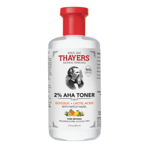 Thayer's 2% AHA Exfoliating Toner, Smoothing and Pore Refining Skin Care for All Skin Types, 12 fl oz"