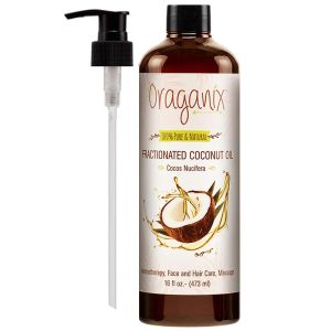 Oraganix Fractionated Coconut Oil - 100% Pure & Natural (16oz Bottle) - Carrier Oil for Essential Oils, Aromatherapy, Massage Oil or Skin Care"