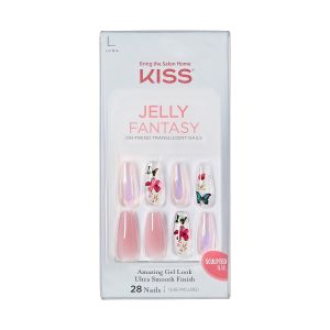 KISS Jelly Fantasy Sculpted Gel Nails, ‘Jelly Cookie’, 28 Count"