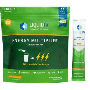 Liquid I.V. Energy Multiplier | Energy Powder Drink Sticks | Matcha and Green Energy Blend Drink Mix | Natural Caffeine | Easy Open Single-Serving Stick | Non-GMO | Yuzu Pineapple - 14 Sticks