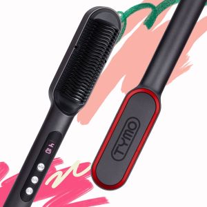 TYMO RING PLUS Ionic Hair Straightener Comb - Hair Straightening Brush & Iron with 9 Temperature Settings & LED Screen, Professional Hair Tools for Styling"