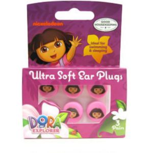 Nickelodeon Dora The Explorer Ultra Soft Ear Plugs, 3 pairs"