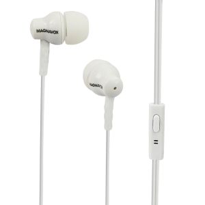 Magnavox MHP4851-WH In-Ear Silicon Earbuds with Microphone - White