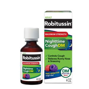 Robitussin Maximum Strength Nighttime Cough Dm, Cough Medicine, Berry Flavor - 4 Oz Bottle"