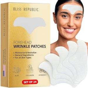 Bliss Republic Forehead Wrinkle Patches 24pcs, Advanced Anti Wrinkle Patches, Wrinkle Patches for Face Overnight, Hydrating Aloe & Collagen, Forehead