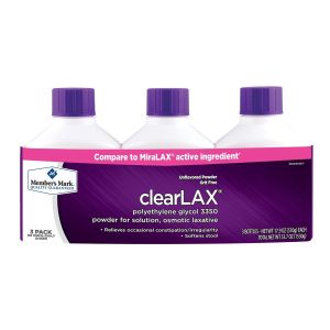 Member's mark clearlax osmotic laxative, 17.9 oz, 3 ct"