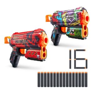 X-Shot SKINS Flux Dart Blaster 2pk Combo- Ninja & Graffiti by ZURU