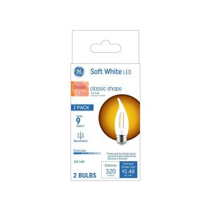 GE 2pk 4 Watts Soft White Medium Base LED Decorative Light Bulbs