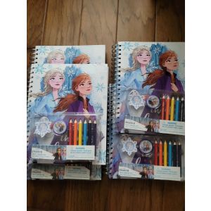 Frozen 2 Sketchbook Set. 100 Sheets -6 Colored Pencils- 20 Sheet Sticky Notepad