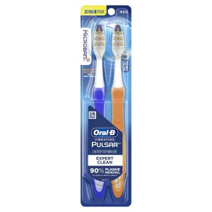 Oral-B Vibrating Pulsar Battery Toothbrushes, Full Head, Medium, 2 Count, for Adults and Children 3+"