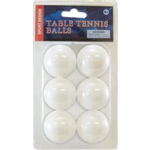 Ping Pong Ball White 6Pk, PartNo TT-6, by Drybranch, Spring, Ping Pong Accessori"