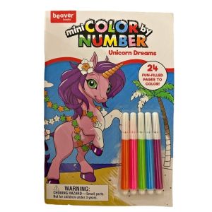 Color by Number Unicorn Dream Mini Book 24 Pages