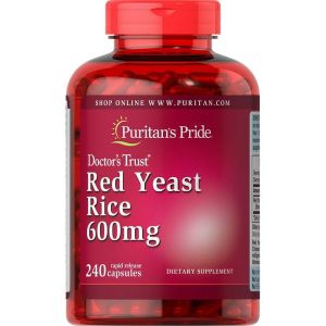 Puritans Pride Red Yeast Rice 600 mg Capsules, 240 Count"