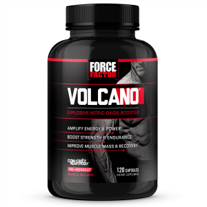 VolcaNO Pre Workout Nitric Oxide Booster Supplement for Men with Creatine and L-Citrulline to Boost Nitric Oxide and Energy, Build Muscle, Better Pump and Workout, Force Factor, 120 Capsules"