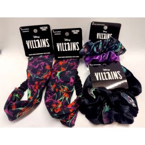 Scunci Disney Villains 2 Hairbands + 3 Scrunchies (4 PACKS - SEE PHOTOS)