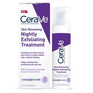 CeraVe Skin Renewing Nightly Exfoliating Treatment, Anti-Aging Face Serum for All Skin Types, 1.7oz"