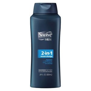 Suave Men 2-in-1 Shampoo + Conditioner Clean Hair Ocean Charge Residue-Free 28oz