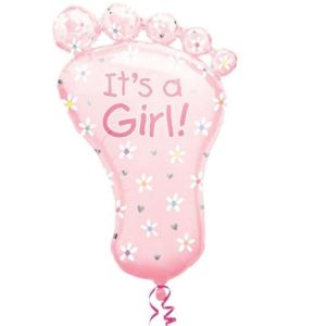 Party Destination 32"" Multi-color Baby Birth Foot Shaped Foil Balloon