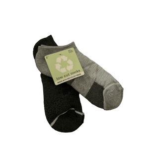 Unknown Low-Cut Socks, Light Gray and Dark Gray 2-Pack, Made from Recycled Fibers"