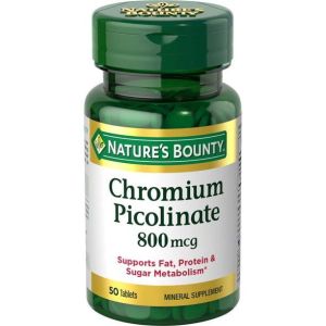 Nature's Bounty Chromium Picolinate Tablets, 800 mcg, 50 Ct"