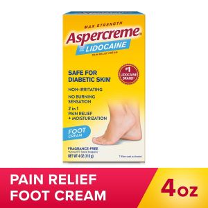 Aspercreme Diabetic 4% Lidocaine Foot Pain Cream, 4 oz."