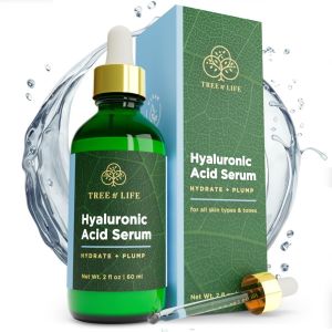 Tree of Life Hyaluronic Acid Serum for Face Anti Aging, Fine Lines, Dark Spots, & Dry Skin - 2 Oz Hydrating Facial Serum - Smoothing & Brightening Skin Care Set - Dermatologist-Tested"