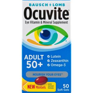 Ocuvite®  Adult 50+ Eye Vitamins and Mineral Supplements with Lutein, Zeaxanthin and Omega-3–fromBausch + Lomb –50 Soft Gels"