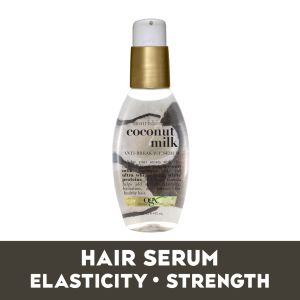 OGX Coconut Milk Moisturizing Strength & Shine, Leave-In Treatment Hair Serum, 4 fl oz"