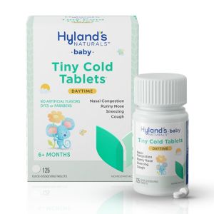 Hyland's Naturals Baby Tiny Cold Tablets, Natural Relief of Runny Nose and Congestion Due to Colds, 125 Quick-Dissolving Tablets"